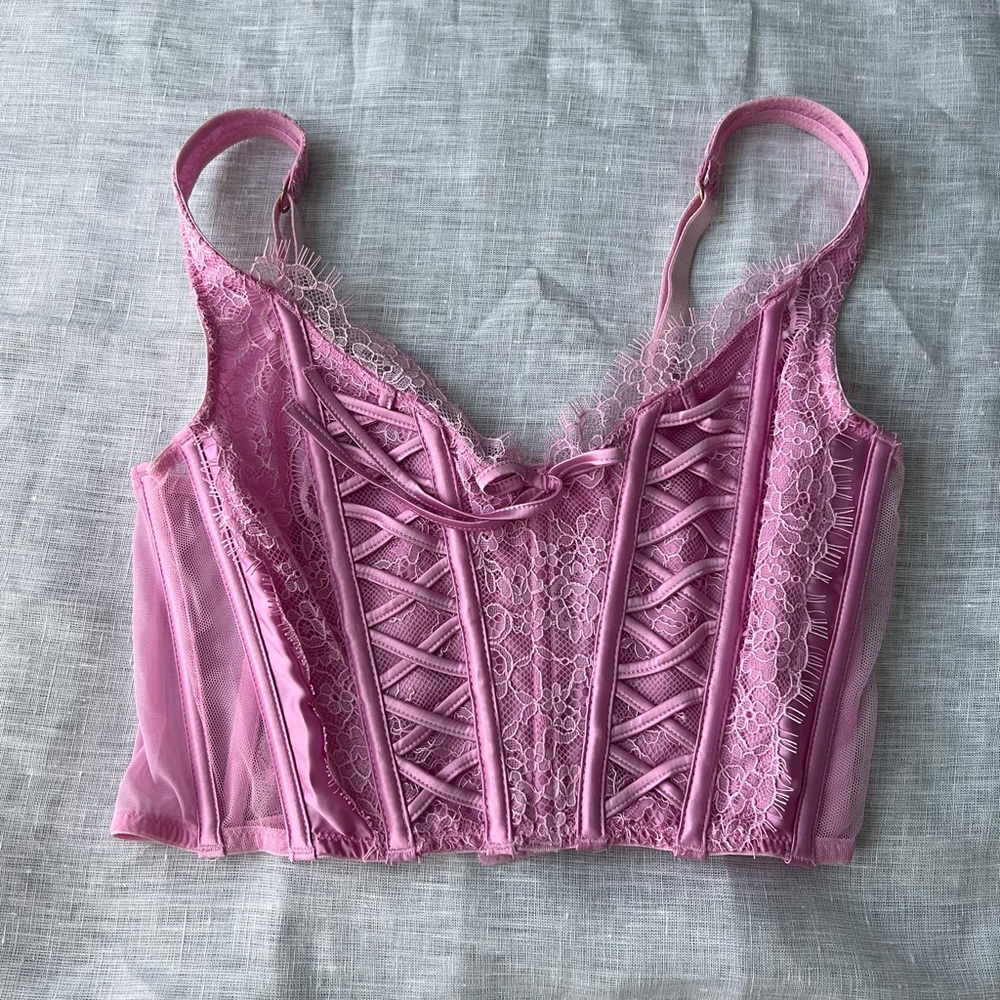 Victoria's Secret Pink Lace Crop Top